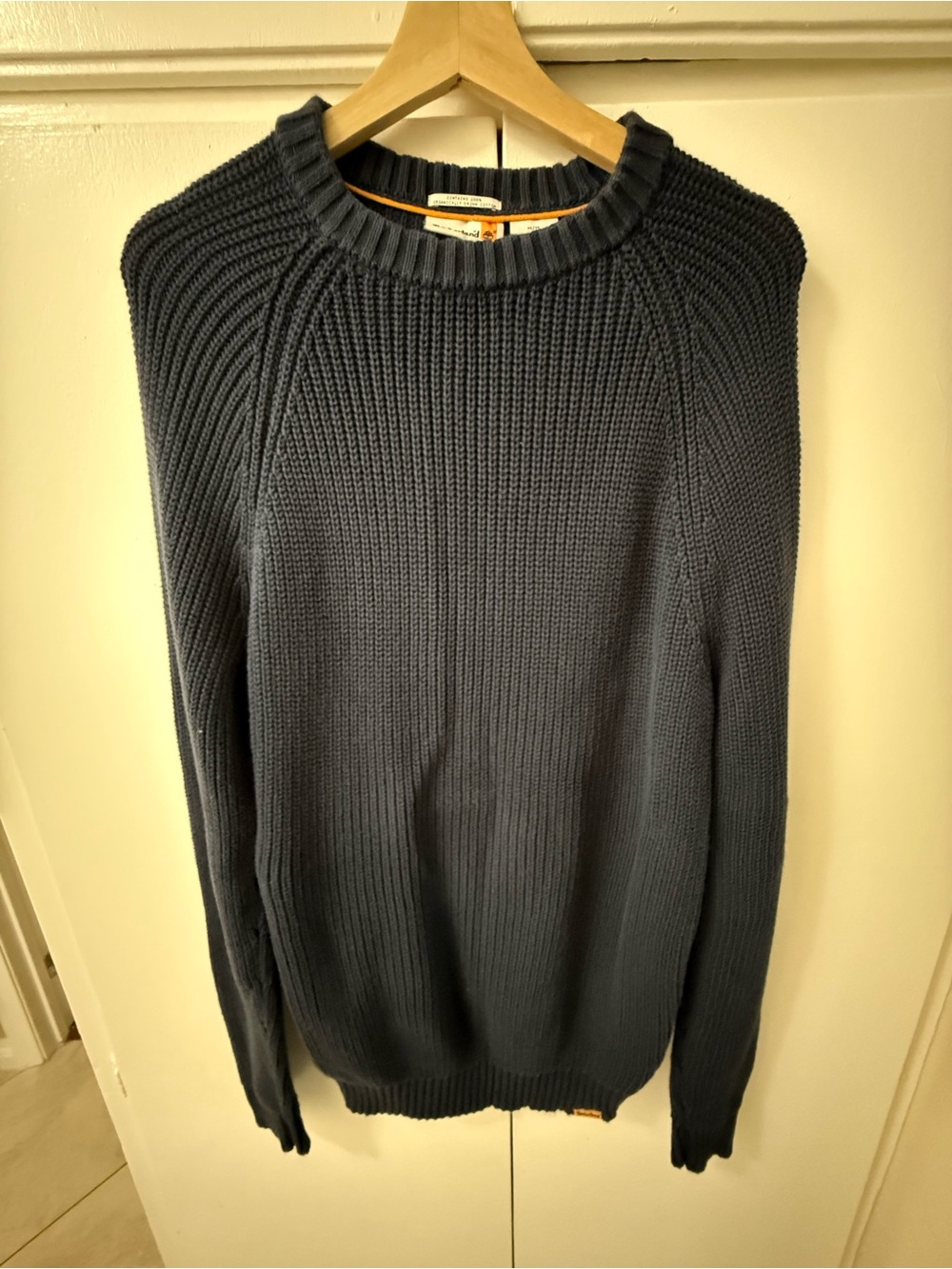 Timberland Men's Dark Navy Ribbed Crewneck Sweater